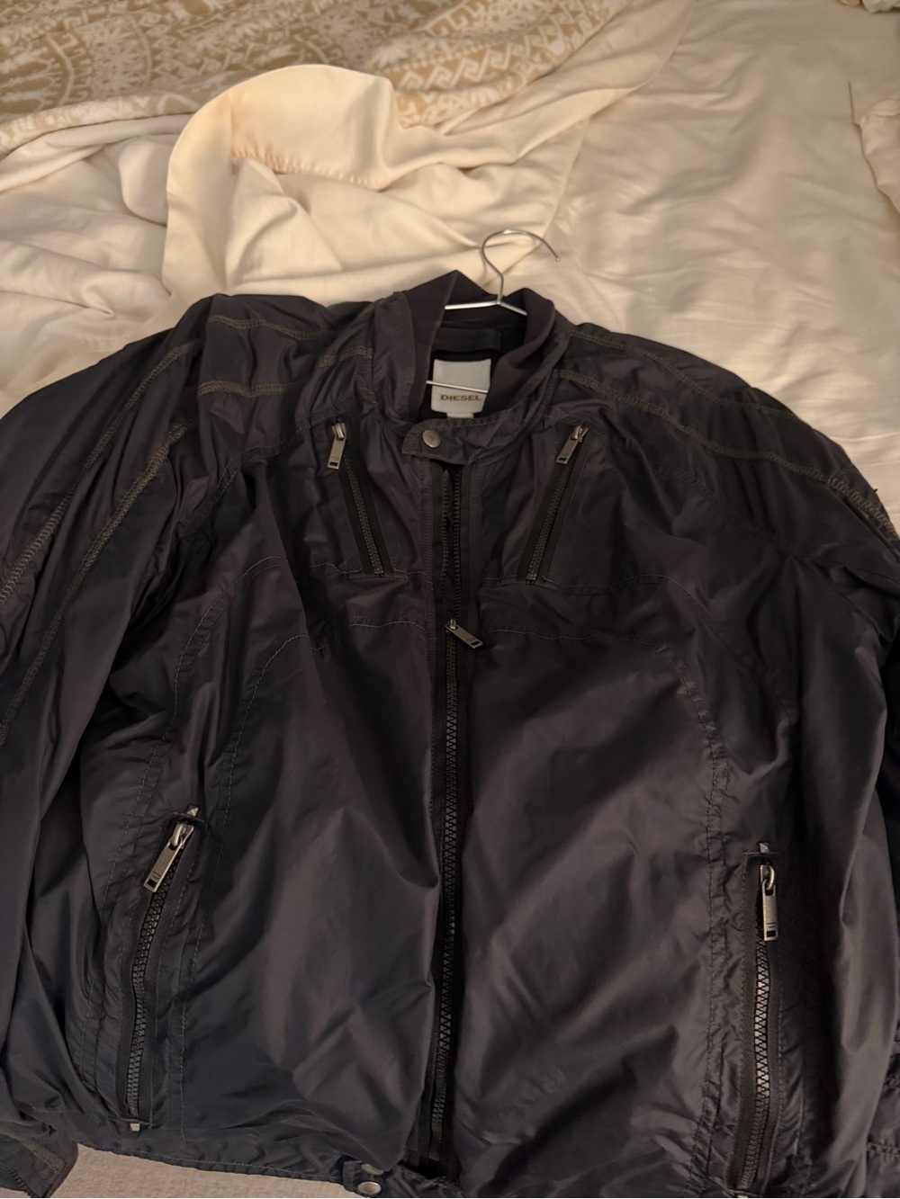 Men's DIESEL Black Lightweight Zip-Front Jacket